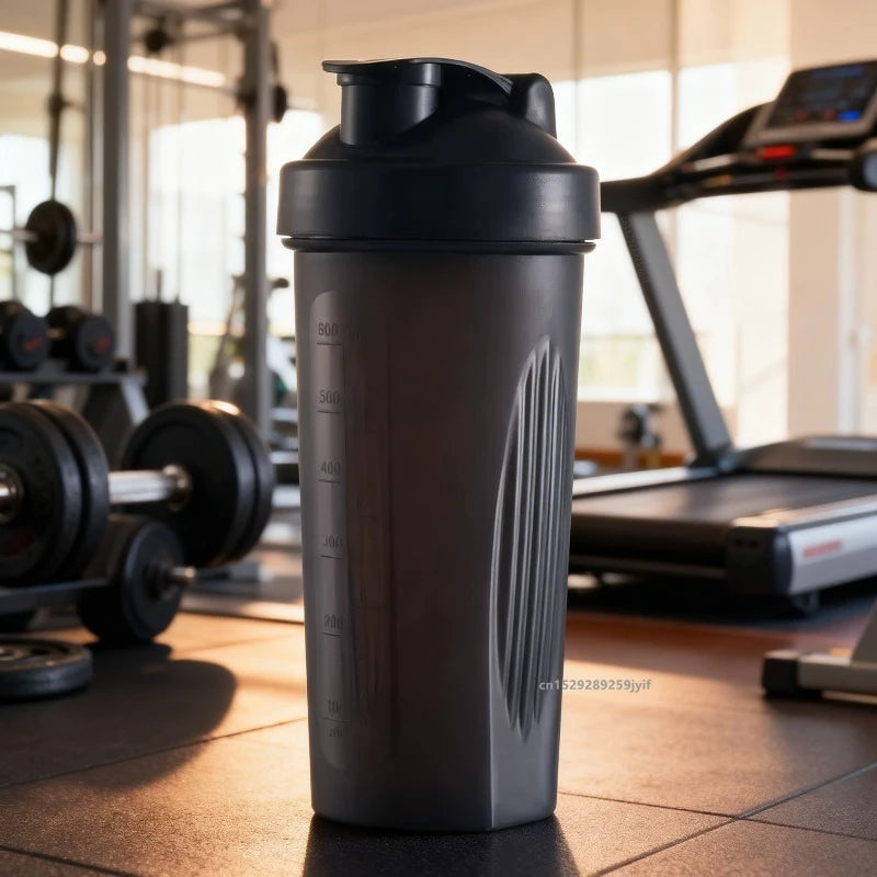 Sports Shaker Protein Bottle with steel Ball Powder Shake Cup Water Bottle Plastic Mixing Cup Body Building Exercise Bottle Image secondaire du produit