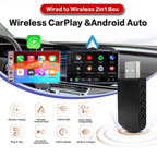 2 in 1 AI Box Mini Adapter Wired to Wireless Carplay&Android Auto Compatible with 99% of Cars Plug and Play WiFi Smart Dongle