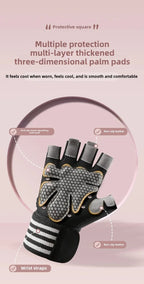 1 Pair Dumbbell Gloves Men Women Weightlifting Crossfit Bodybuilding Workout Sport Gym Training Gloves Non-slip Wrist Protector