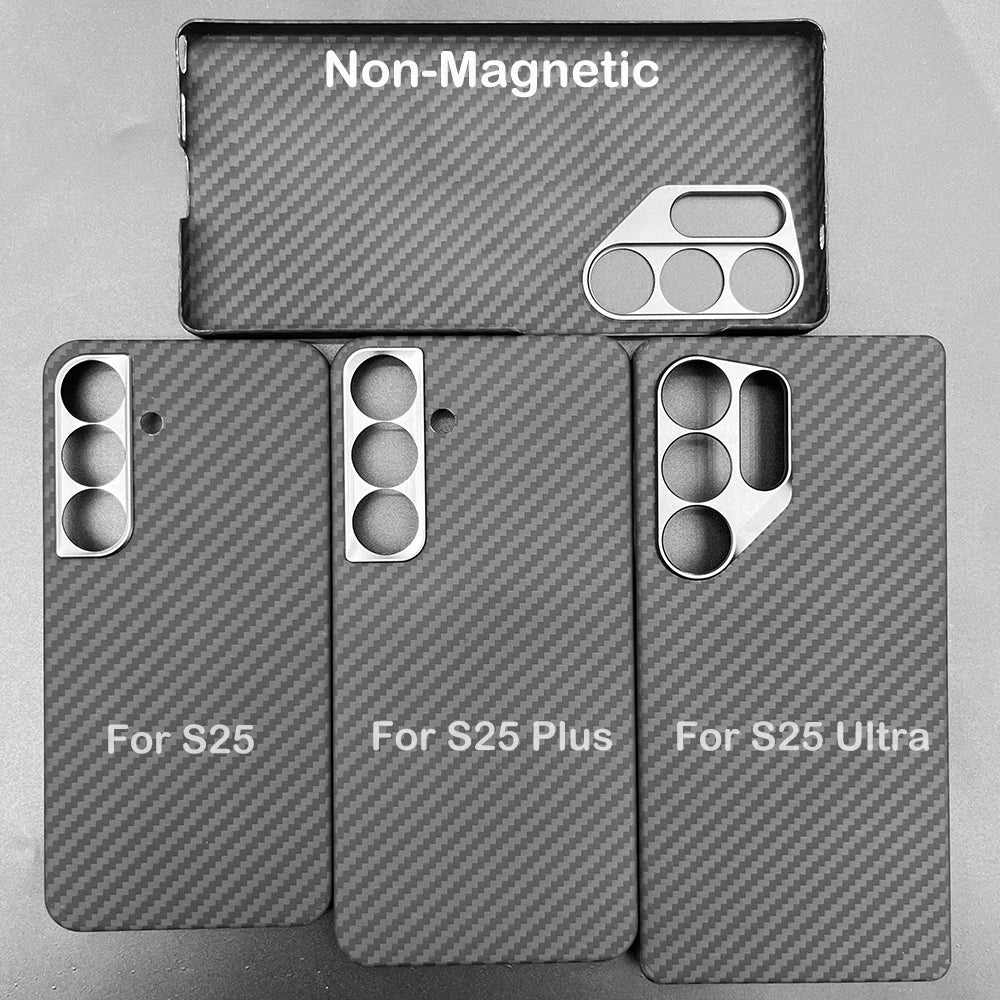 Carbon Fiber Case For Samsung Galaxy S25 Ultra/S25+/S25/S25 Edge Lens Camera Protection Aramid Fiber Cover Lightweight Slim Case
