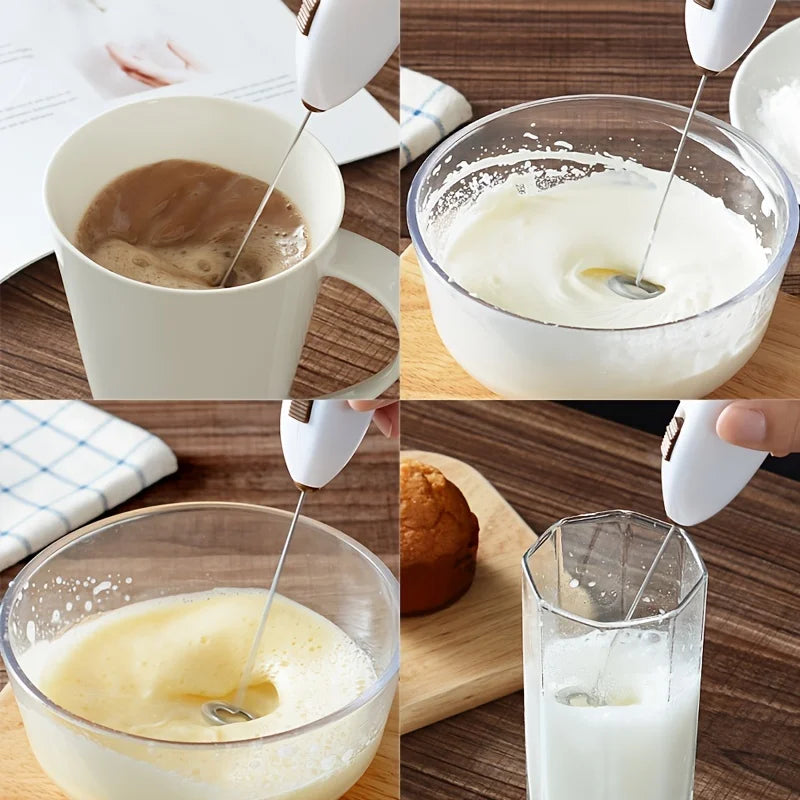 Handheld Electric Egg Beater Mini Battery Powered Milk Frother Coffee Drink Mixer Milk Foamer Kitchen Tools Imagem secundária do produto