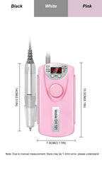 35000RPM Nail Drill Machine for Nails Rechargeable Manicure Low Noise Professional Electric Nail Drill Motor Polishe Sander Tool