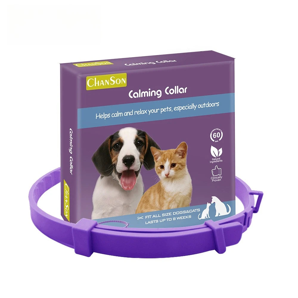 Pet Calming Collar For Cats Dogs Adjustable Anxiety Pheromone Reducing Pet Collar Lasting Natural Calm Relax Soothing Collars