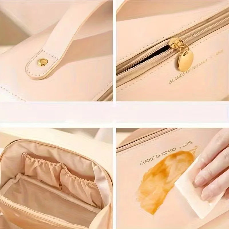 Large Capacity Makeup Bag Waterproof Cosmetic Bag Layered Storage Travel Toiletry Organizer for Cosmetics Skincare