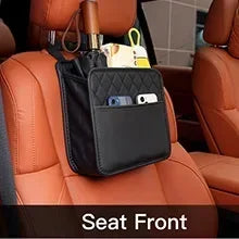 Universal Car Seat Back Organizer PU Leather Storage Bag Multi-Pocket Design Waterproof Tissue Holder Cup Holder Garbage Pocket