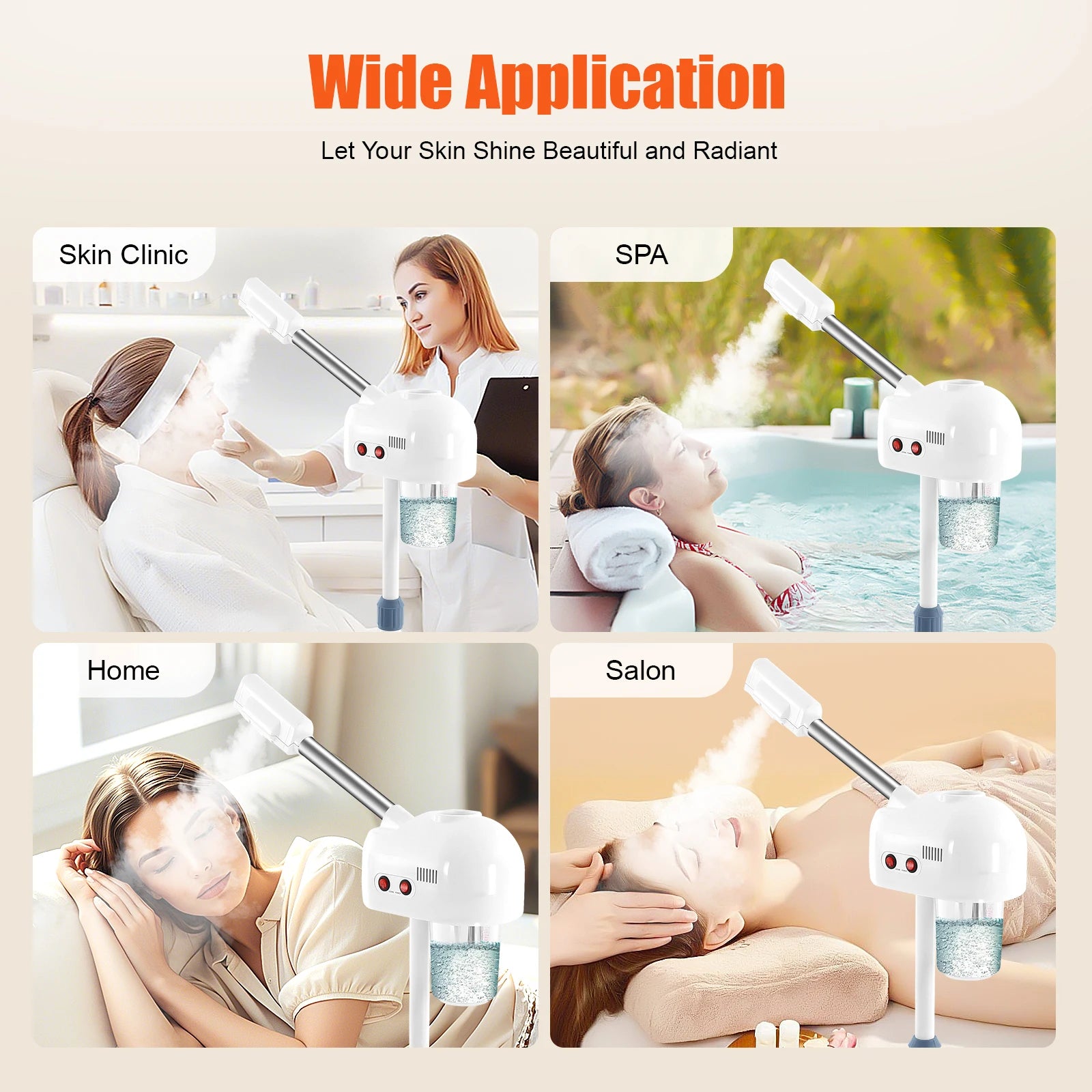 750ML Professional Facial Steamer, Adjustable Skin Care Equipment, Steamer for Salon Beauty and Spa Shop