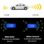 8 Parktronic Parking Sensors Kit Reversing Front and Rear Car Backup Radar Detector Backing Assistance Sound Aler AID