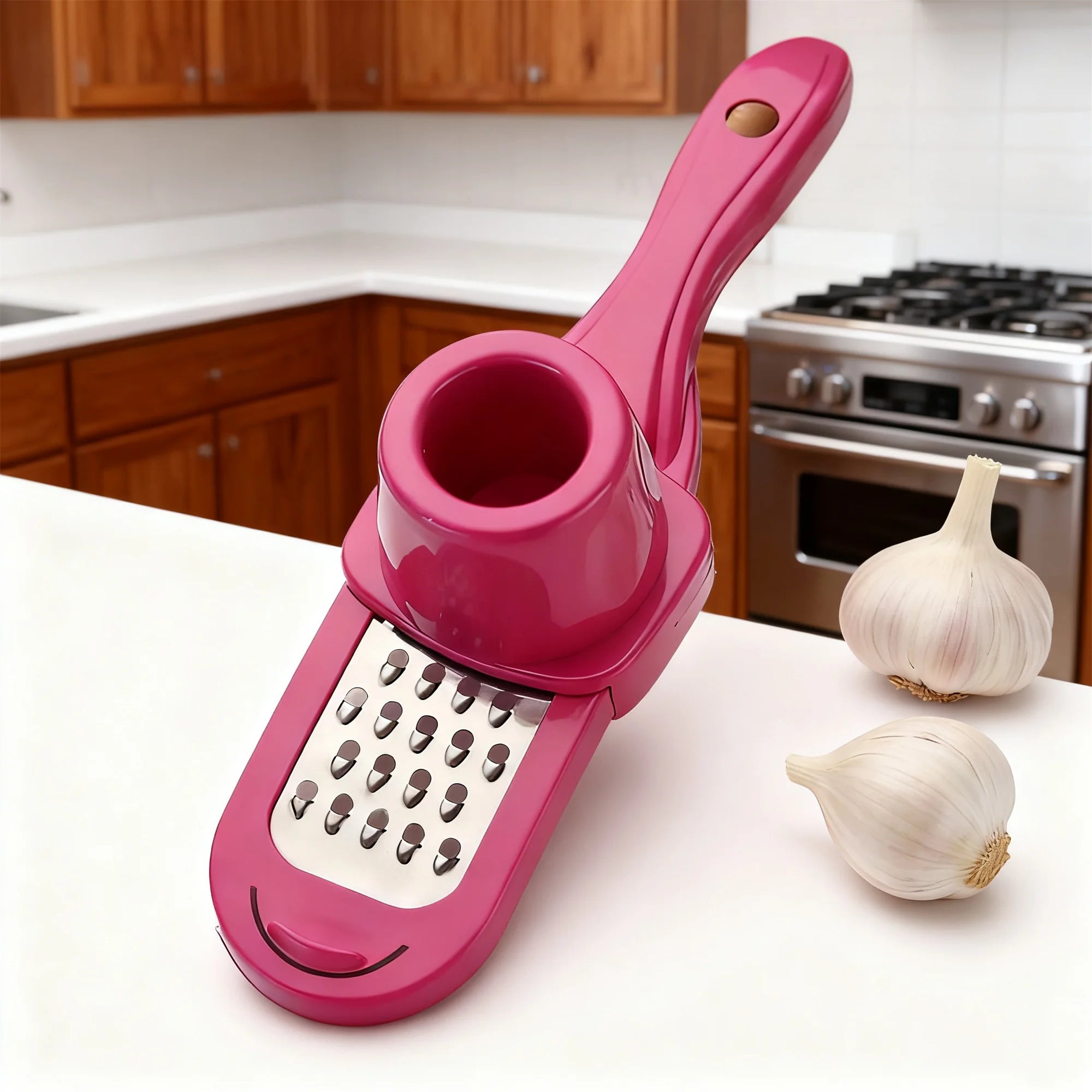1-Piece Multifunctional Manual Garlic Crusher Ginger Garlic Grater Garlic Cutter Peeler Kitchen Tool with Excellent Functionalit Image principale du produit