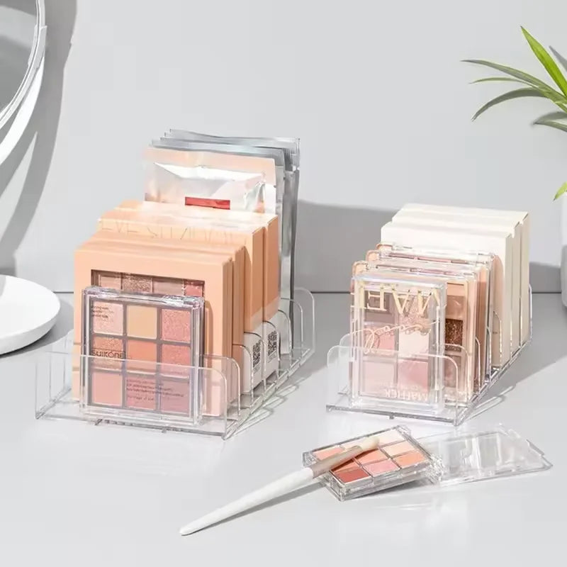 Makeup Organizer Box, 7-Compartment Clear Storage Shelf, Multi-Cell Display for Cosmetics, Blush, Eyeshadow,Space-Saving Durable Imagem secundária do produto