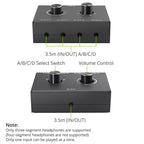 4 Way/2 Way 3.5mm Stereo Audio Switcher Bi-Directional Audio Switch Splitter Box 2 In 1 Out 4 In 1 Out with Mute Button