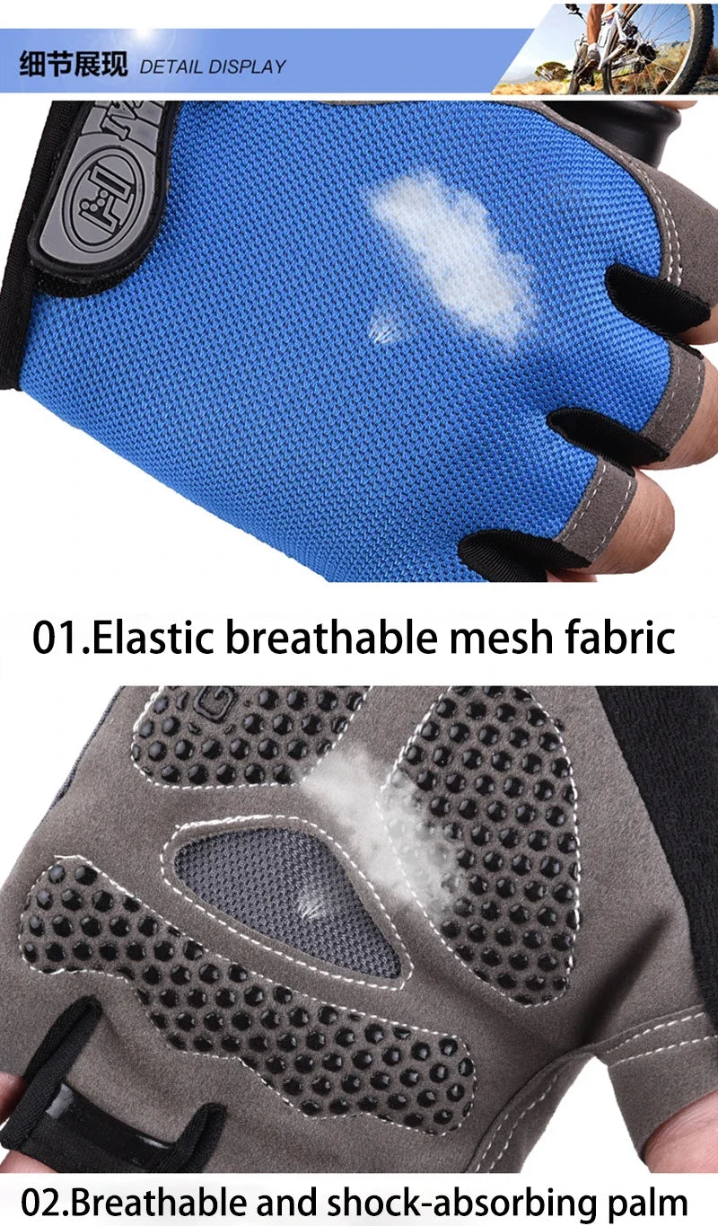 Anti-Slip Breathable Workout Gloves, Fingerless Fitness Training Gym Gloves for Men Women Bodybuilding Cycling Exercise