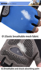 Anti-Slip Breathable Workout Gloves, Fingerless Fitness Training Gym Gloves for Men Women Bodybuilding Cycling Exercise