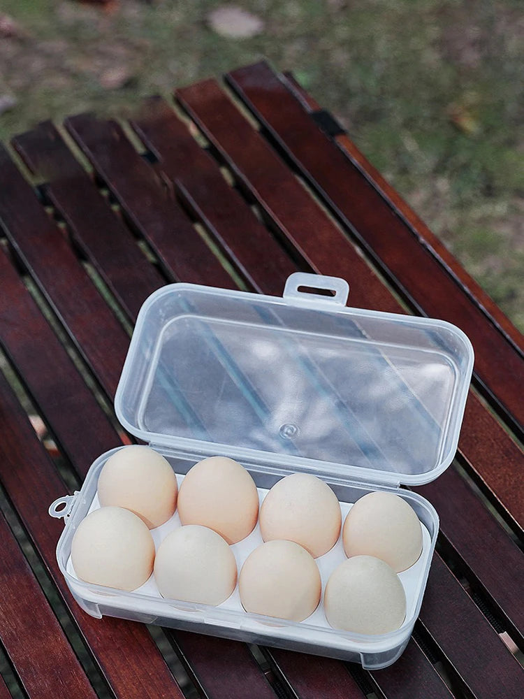 Portable Shockproof Eggs Box 3/4/8 Grids Storage Container Egg Holder Transparent Kitchen Organizer for Outdoor Camping Picnic