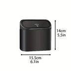 The covered car trash can contains 3 black garbage bags. The small car trash can is leak proof and miniature
