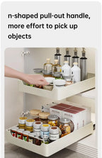 Kitchen Storage metal holdetr with Slide Rails Pull-out Drawer Storage Tray Spice Storage Rack Cabinets Organizer