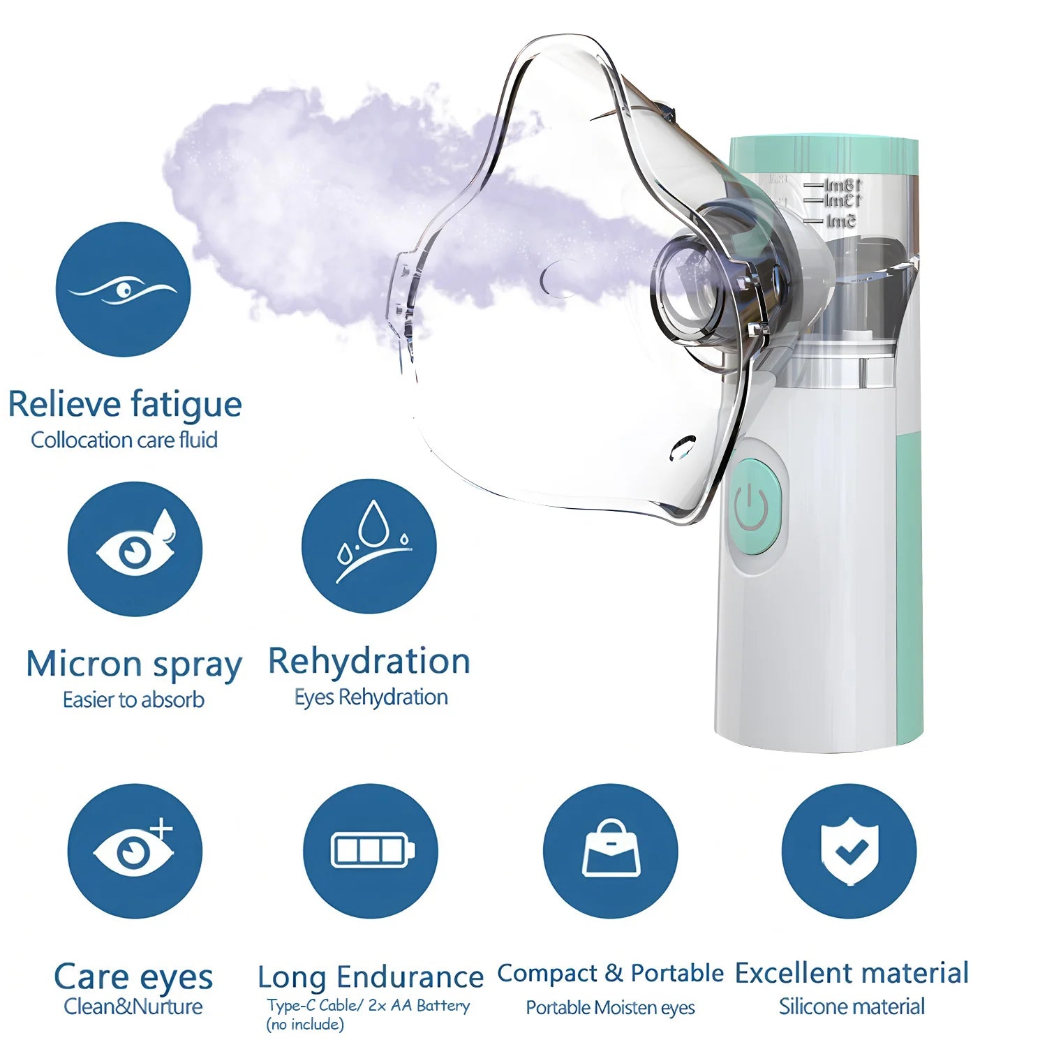 Portable Facial Sprayer Sprayer Face Steamer Air Humidifier Nebulizer Hydrating Anti-aging Wrinkle Women Beauty Skin Care Imagem secundária do produto