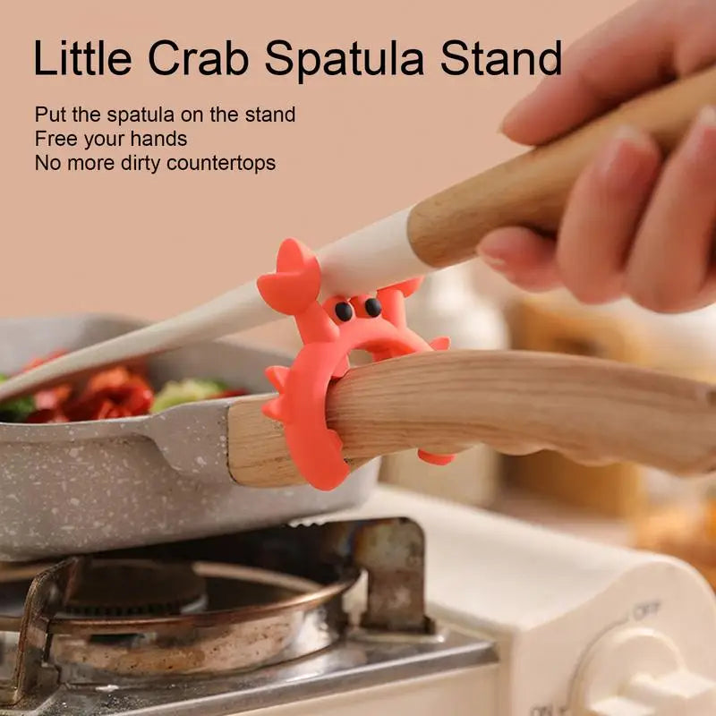 Utensil Rest Crab Shaped Silicone Utensil Rest Countertop Ladle Holder Anti-Overflow Stove Top Spatula Holder Kitchen Gadget Imagen principal del producto