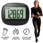 Clip-On Pedometer Electronic Pedometer Large Screen Simple Step Tracker Multifunctional for Adults Seniors Dog