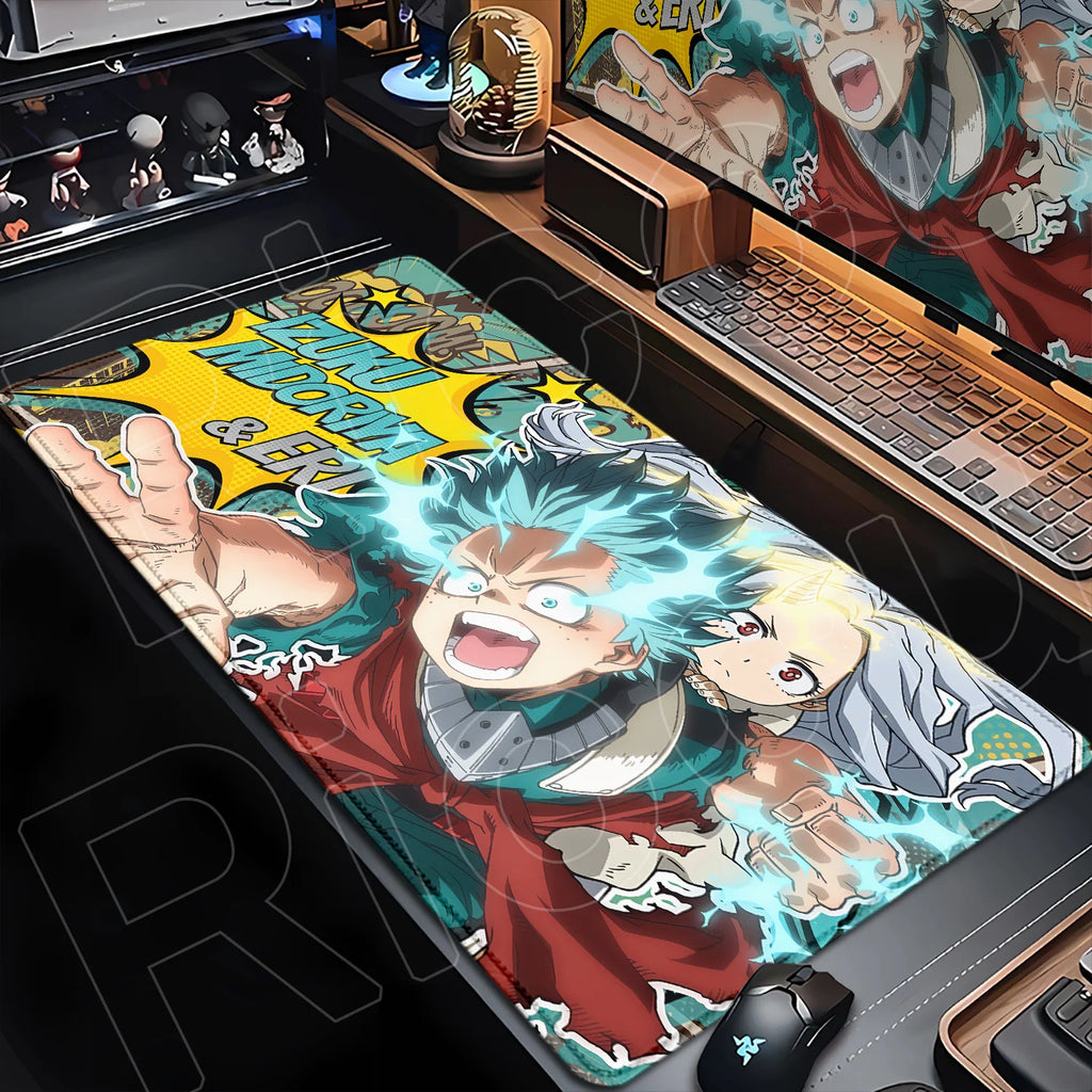 Japan Anime My Hero Academia Mousepad Bakugou Katsuki Large Lock Edge Keyboard Pad For Gamer Computer Desk Mats Anti-slip Rubber