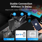 2 in 1 AI Box Mini Adapter Wired to Wireless Carplay&Android Auto Compatible with 99% of Cars Plug and Play WiFi Smart Dongle