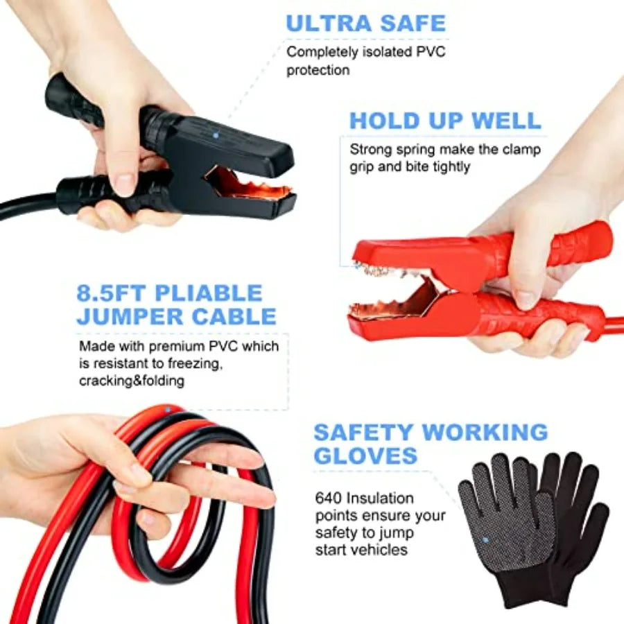 Roadside Emergency Car Kit for Vehicles 95 Pieces Durable Automotive Tools with Red Storage Case Comprehensive Safety Gear for Image secondaire du produit