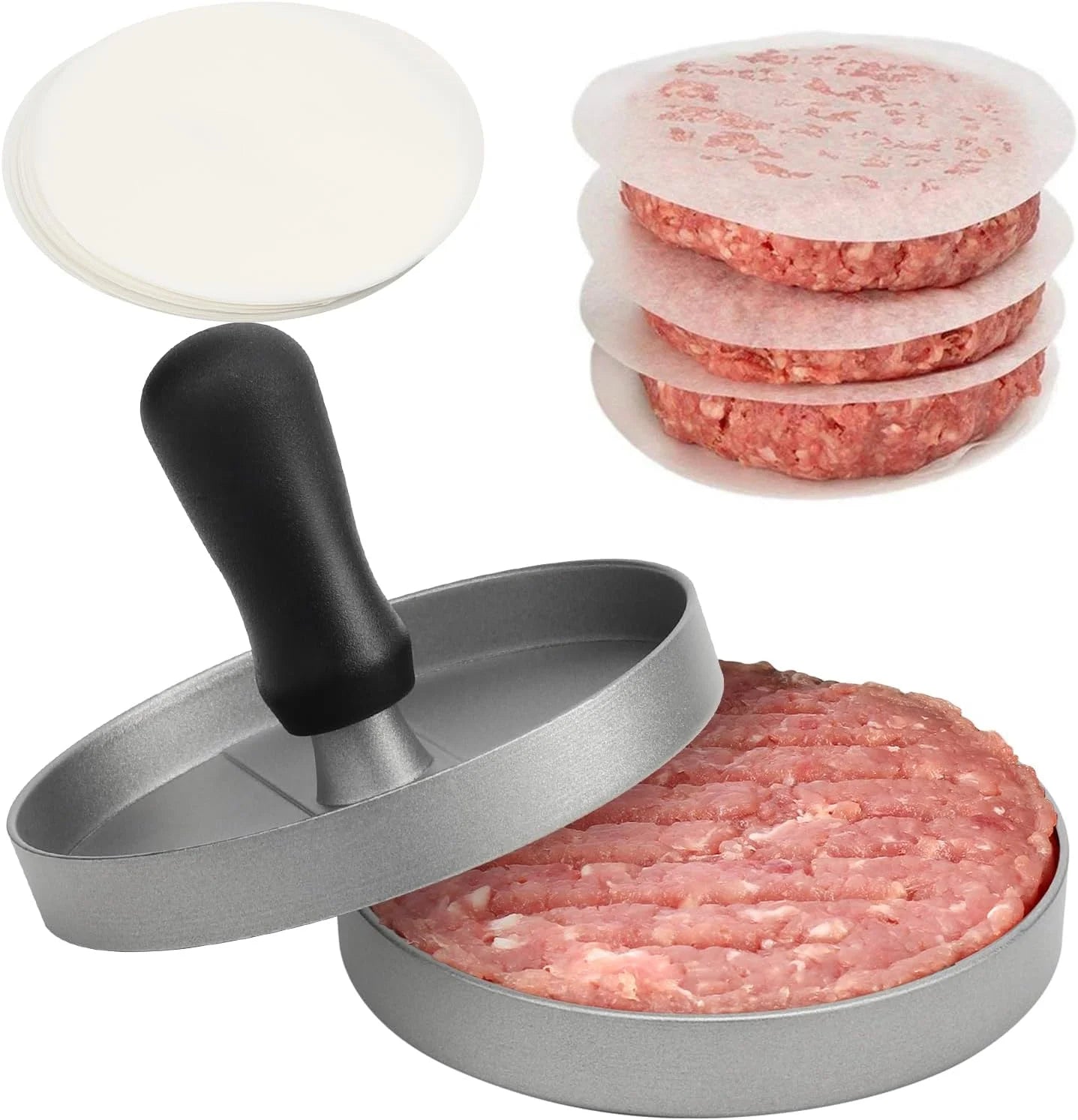 Burger Press Hamburger Meat Tool Patty Maker Aluminum Burger Maker for Kitchen BBQ Grill Imagen principal del producto