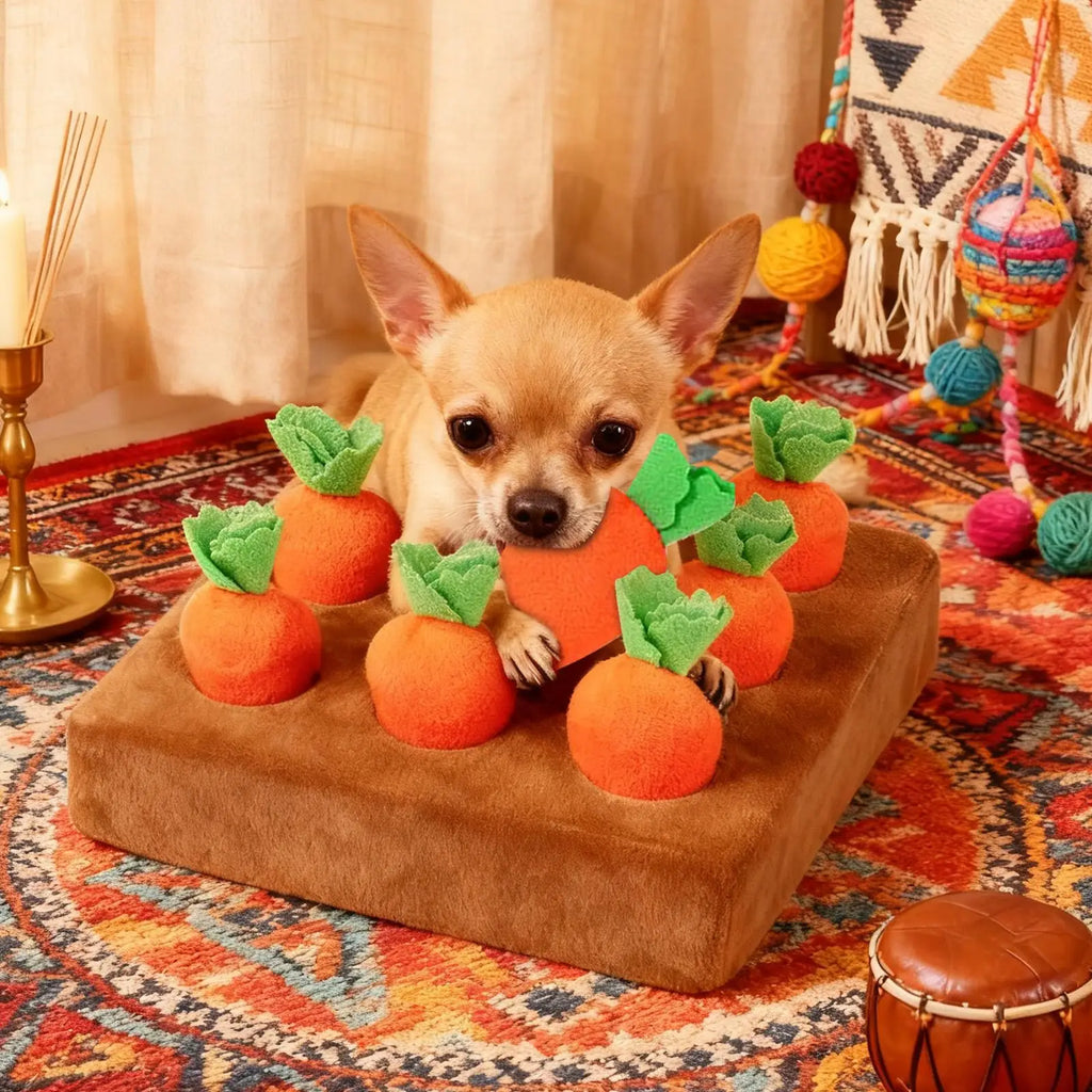 Dog Snuffle Mat Funny Interactive Enrichment Toys Carrot Puzzle Nosework Feed Games Pets Dog Activities For Boredom Relief