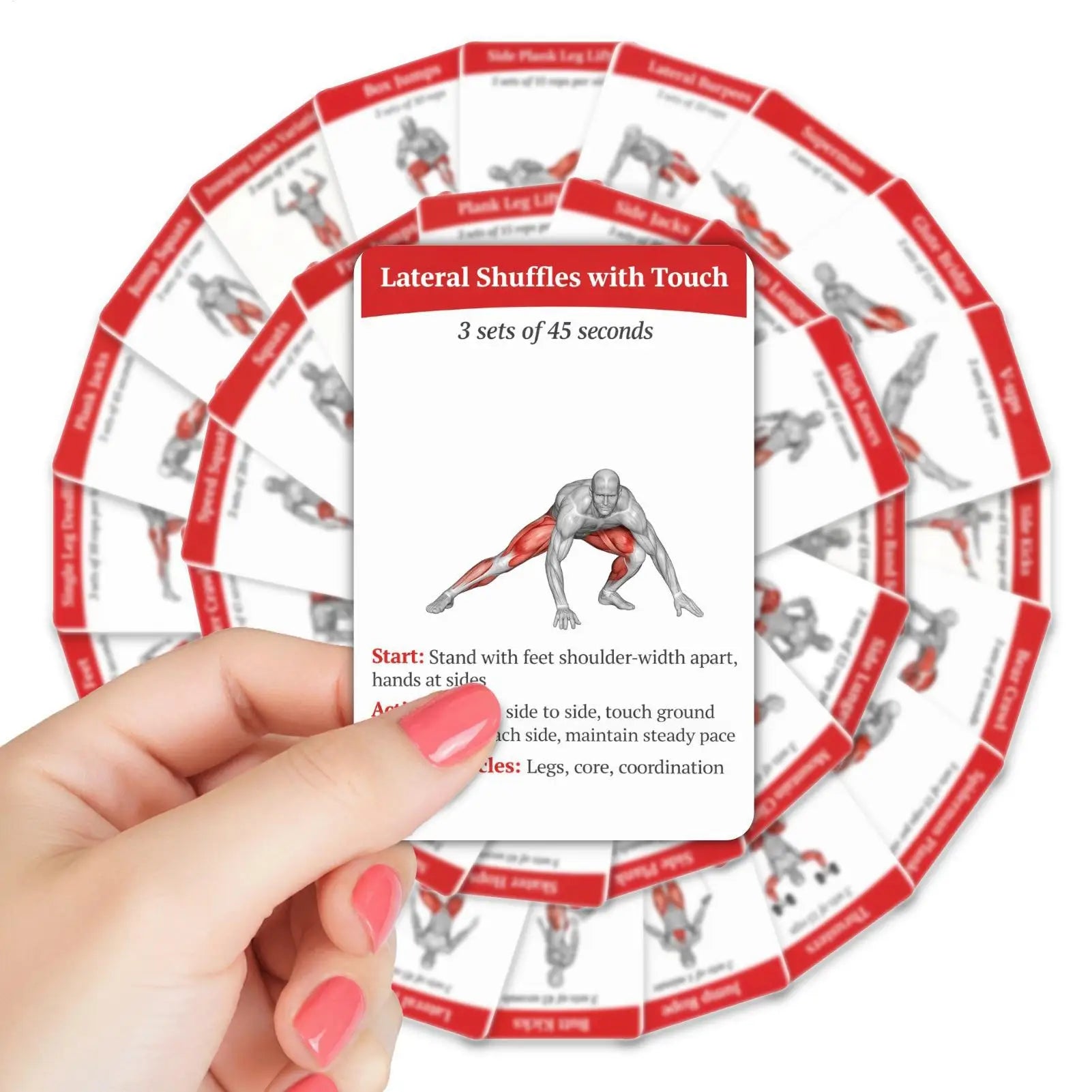 36pcs Fitness Cards Comprehensive Guide To Core Strength  Aerobic Training Exercises Guide Fitness Equipment Cards for Home Gym