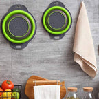 Silicone Folding Drain Basket Fruit Vegetable Washing Basket Foldable Strainer Colander Collapsible Drainer Kitchen Storage Tool