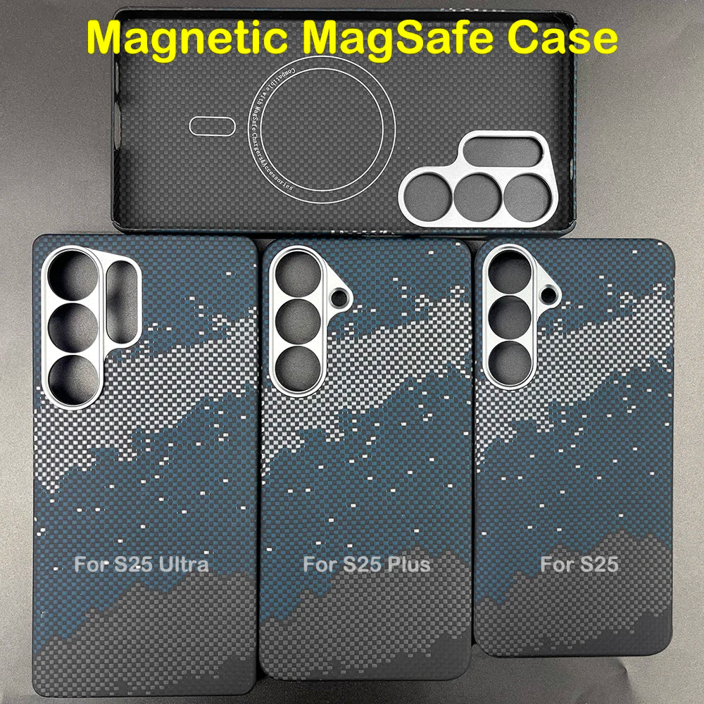 Carbon Fiber Case For Samsung Galaxy S25 Ultra/S25+/S25/S25 Edge Lens Camera Protection Aramid Fiber Cover Lightweight Slim Case