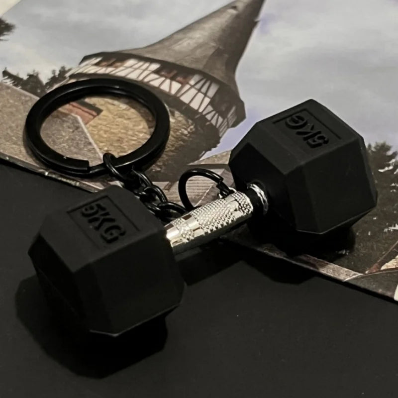 New Barbell Keychain DlY Silicone Dumbbell Keychain Gym Gifts for Gym Lovers Fitness Trainer Gift Backpack Car Key Pendant