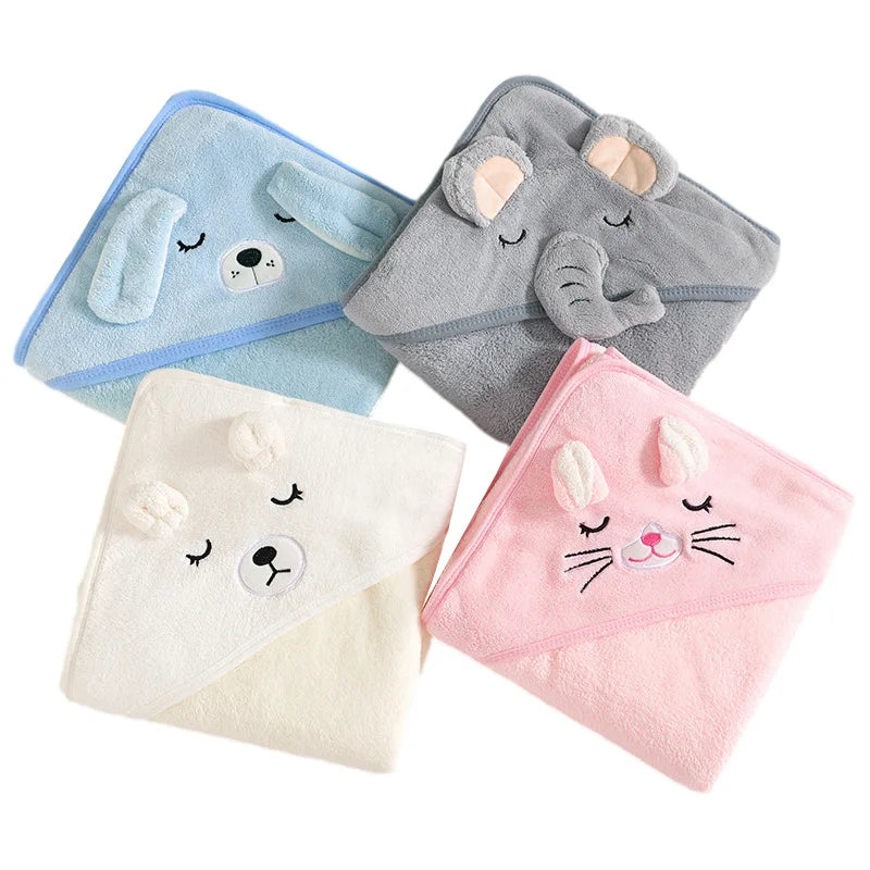 Cartoon Animal Baby Bath Towels Soft Newborn Hooded Towel Blanket Toddler Bathrobe Warm Sleeping Swaddle Wrap for Boys Girls Imagen principal del producto