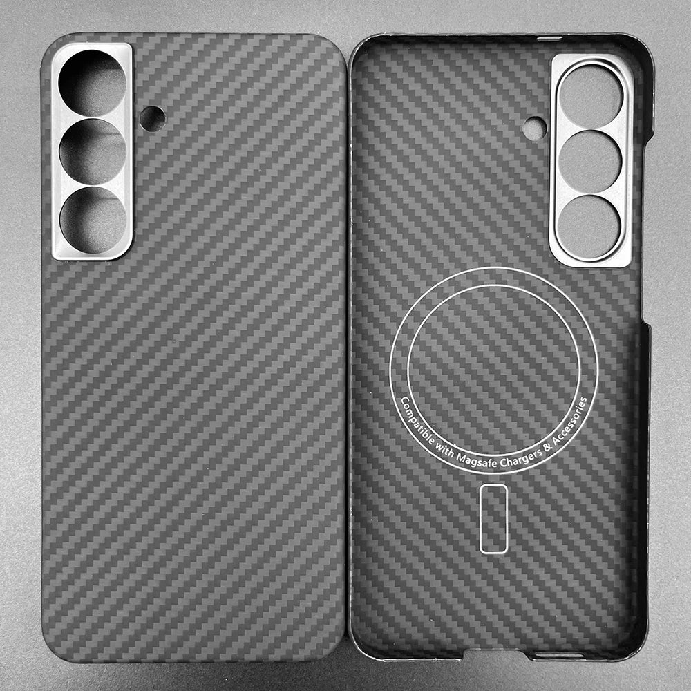 Carbon Fiber Case For Samsung Galaxy S25 Ultra/S25+/S25/S25 Edge Lens Camera Protection Aramid Fiber Cover Lightweight Slim Case