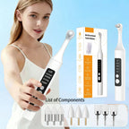 Tooth Polisher, Rechargeable Teeth Whitening Kit, for Teeth Cleaning and Whitening, Equipped with 6 Brush Heads & LED Light, Por