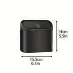 The covered car trash can contains 3 black garbage bags. The small car trash can is leak proof and miniature