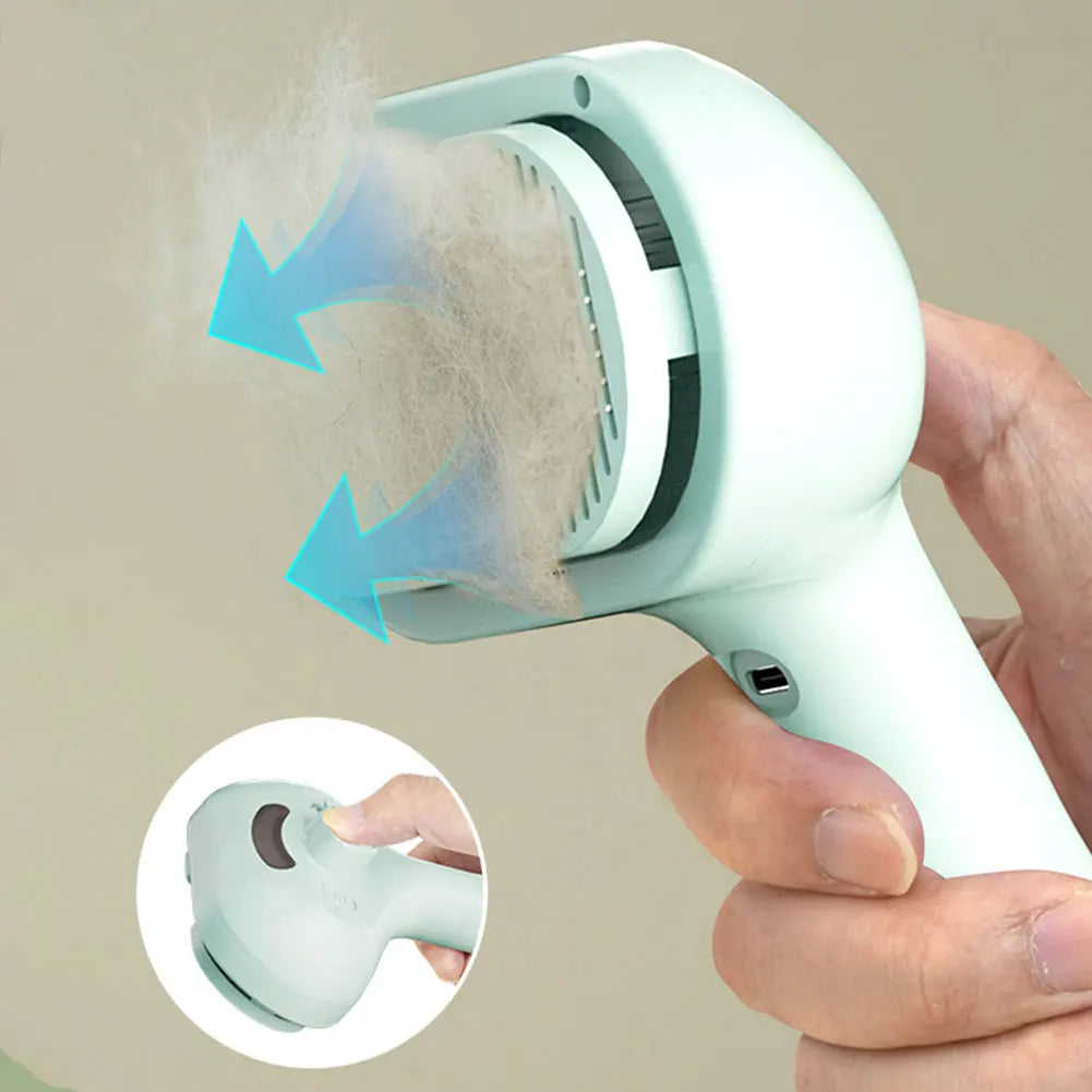 3 in 1 Cat Steam Brush Cat Grooming Brush with Release Button Cat Brush Pet Hair Cleaning Brush Comb for Cats Dogs Small Animals