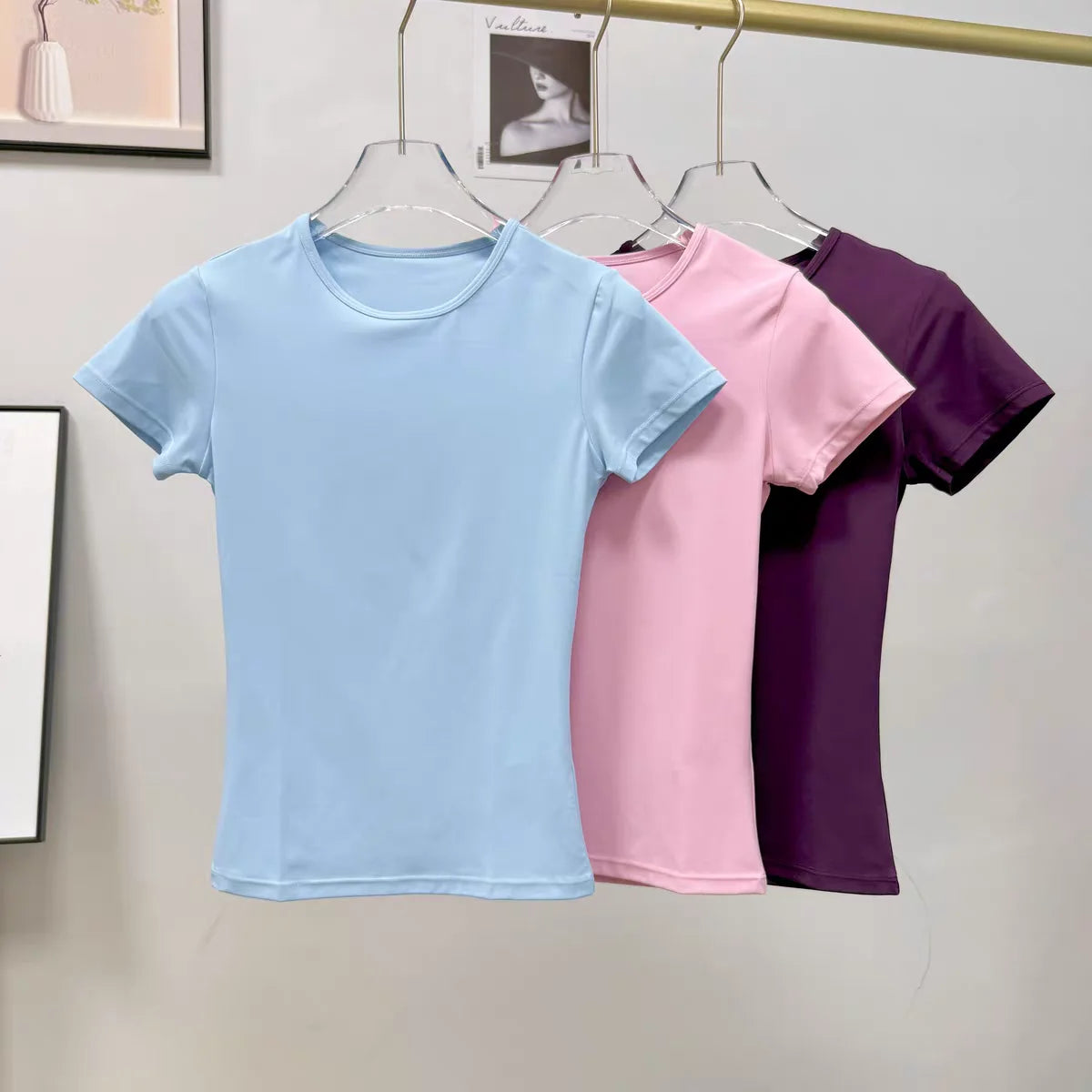 Women's Outdoor Sports Shirt Yoga Wear Fitness T-Shirt Quick Dry Running T-Shirt Workout Top Female Sportswear Exercise Clothing Image secondaire du produit