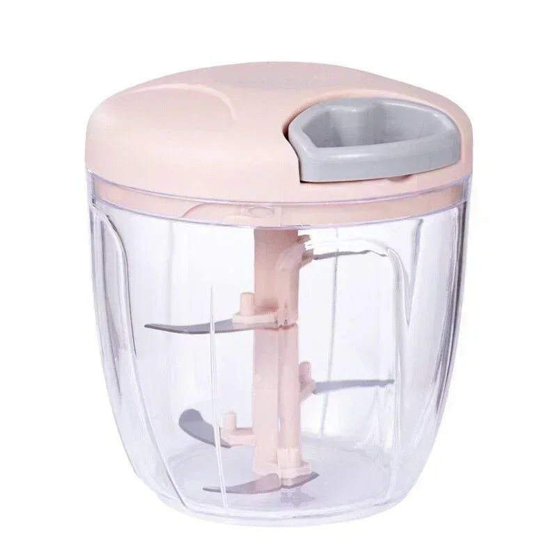 500/900ML Rope Grinder Vegetable Cutter Kitchen Garlic Puller Minced Garlic Chili Fruit Puree Garlic Mixer Rotary Food Processor