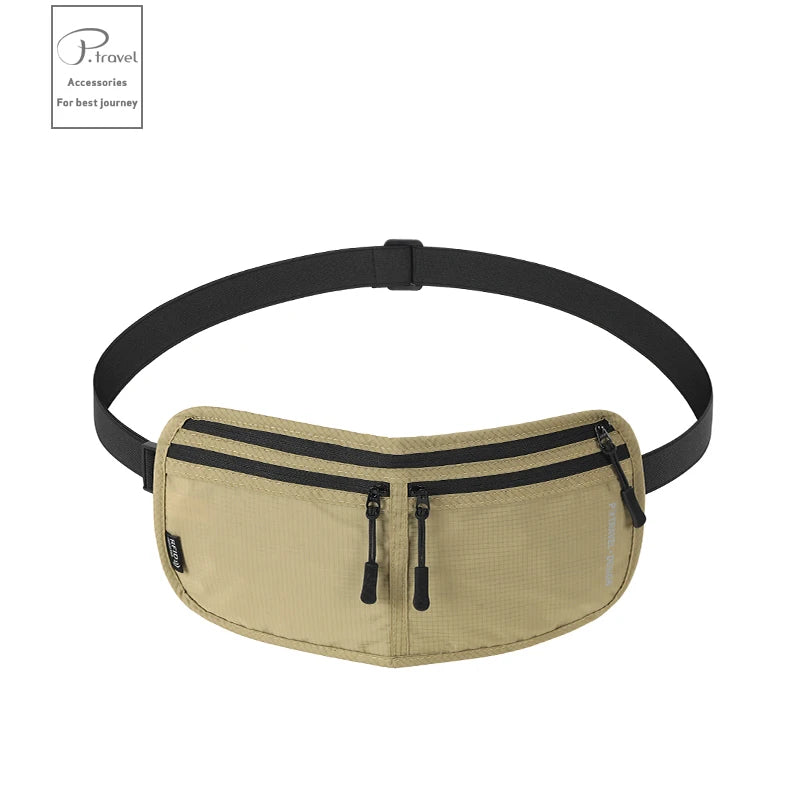 Travel Money Belt Waist Bag Waterproof RFID Blocking Anti-Theft Passport Holder Hidden Pocket Secure Waist Pouch Fanny Pack for