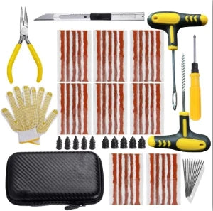 Car Motorcycle Tire Repair Kit Puncture Plug Tools Tyre Puncture Emergency for Tire Strips Stirring Glue Repair Tool Kit