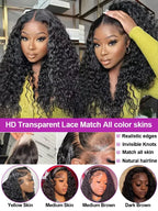 Burmese Raw 250% Density 30 inch 13x6 HD Lace Front Human Hair Wigs Deep Wave 13x4 Frontal Wigs Women Curly Glueless Closure Wig