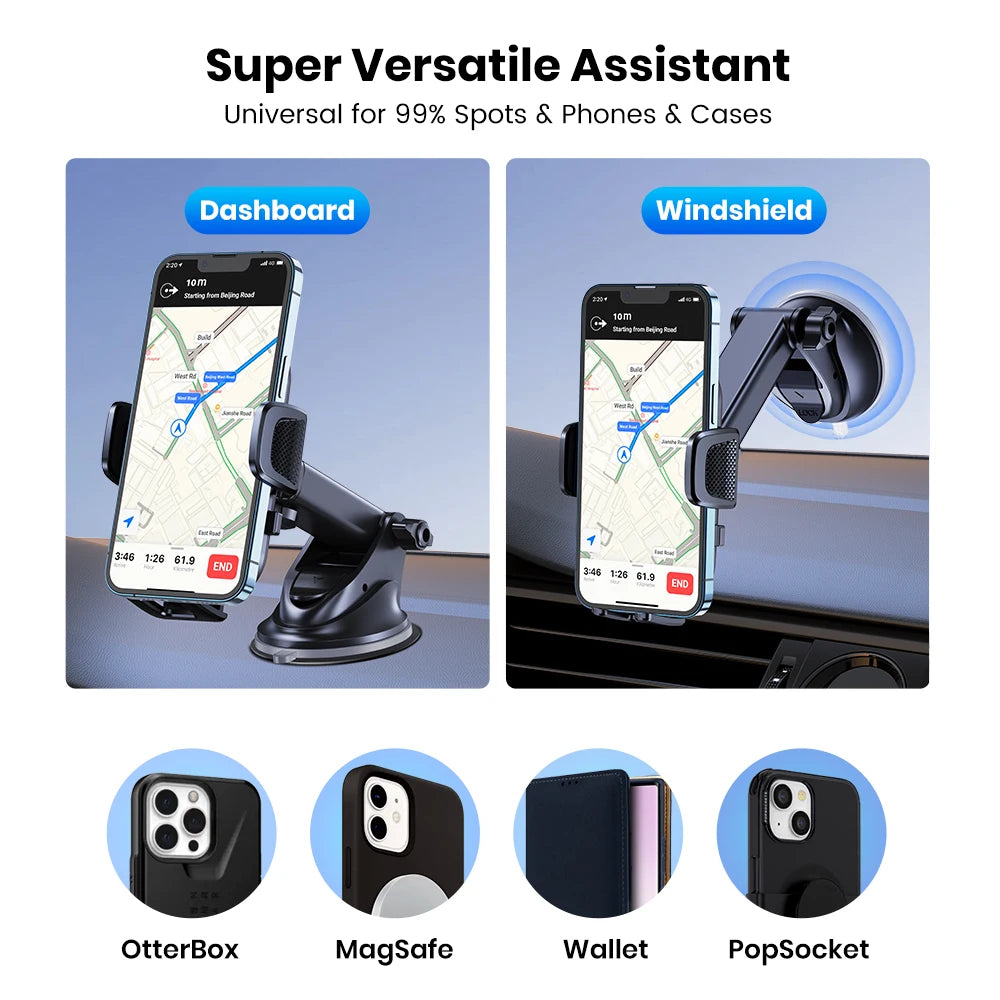 TOPK Car Phone Holder Air Vent Suction Cup Mount for iPhone Xiaomi Samsung Auto Mobile Support GPS Stand Dashboard Bracket