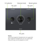 4 Way/2 Way 3.5mm Stereo Audio Switcher Bi-Directional Audio Switch Splitter Box 2 In 1 Out 4 In 1 Out with Mute Button