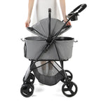 3 in 1 Pet Stroller with Removable Carrier, Folding Stroller for Small/Medium Dogs and Cats, Waterproof, All-Terrain, with Sun S