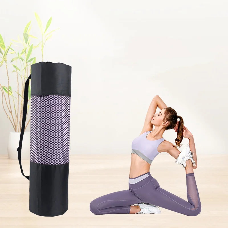 Yoga Mat Carry Bag Drawstring Shoulder Strap Oxford Fabric With Mesh Pocket Portable Yoga Equipment Storage Bag Imagen principal del producto