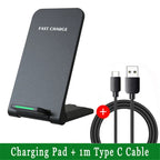 Fast Wireless Charger Stand Pad for iPhone 17 16 15 14 13 Pro Samsung Xiaomi Phone Chargers Induction Fast Charging Dock Station