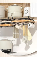 JUSTINLAU Stainless steel Kitchen Hanging Organizer Rack with Hook Paper Towel Rag Hanging Cutting Board Pot Cover Storage Shelf