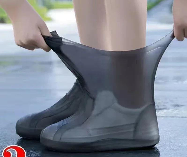 1 Pair Silicone WaterProof Shoe Covers Lip-resistant Rubber Rain Boot Rain Gear Overshoes Accessories for Outdoor Rainy Day Image principale du produit