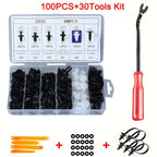 130PCS Bumper Retainer Clips with Fastener Remover Car Plastic Rivets Push Kit -Door Trim Panel
