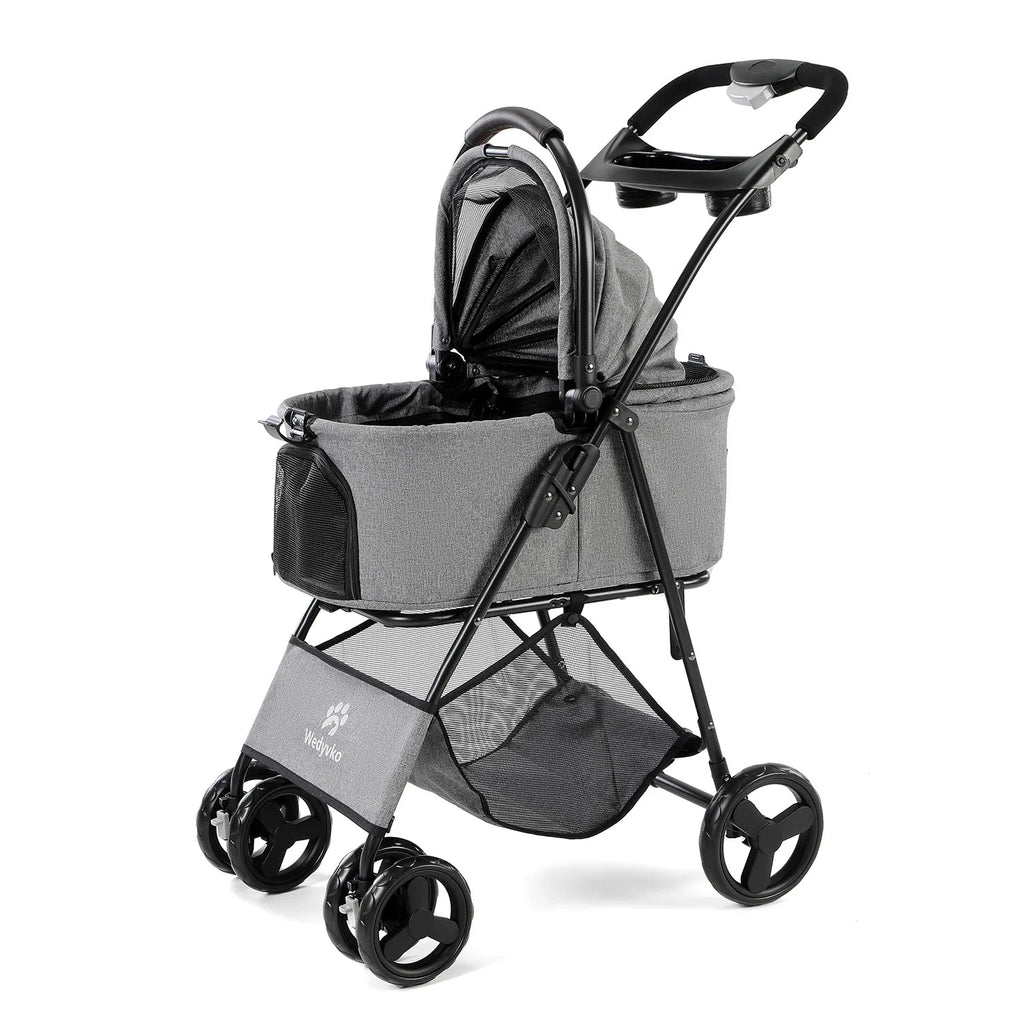 3 in 1 Pet Stroller with Removable Carrier, Folding Stroller for Small/Medium Dogs and Cats, Waterproof, All-Terrain, with Sun S